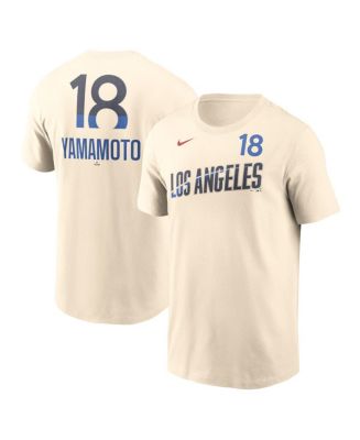 NIKE ゲームシャツ thefoureyed Nike Men's Yoshinobu Yamamoto Cream Los Angeles Dodgers 2024 City
