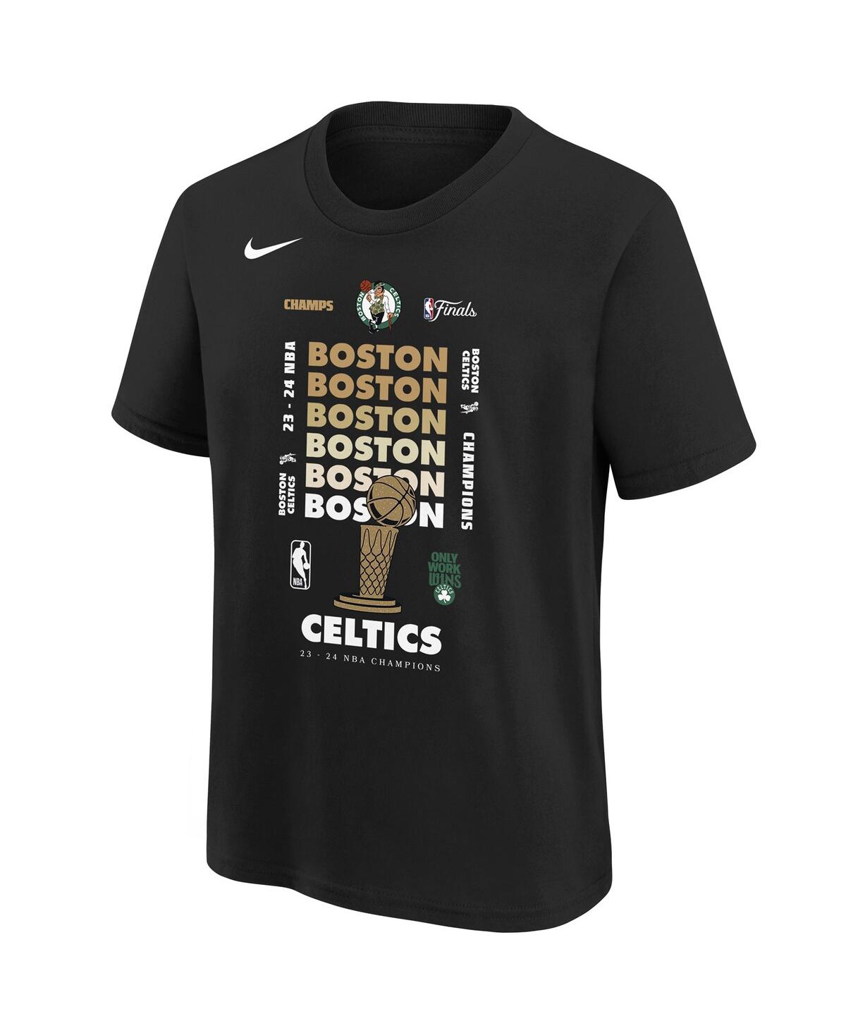 Nike Big Boys and GirlsBoston Celtics 2024 Nba Finals Champions Expressive T-Shirt - Black