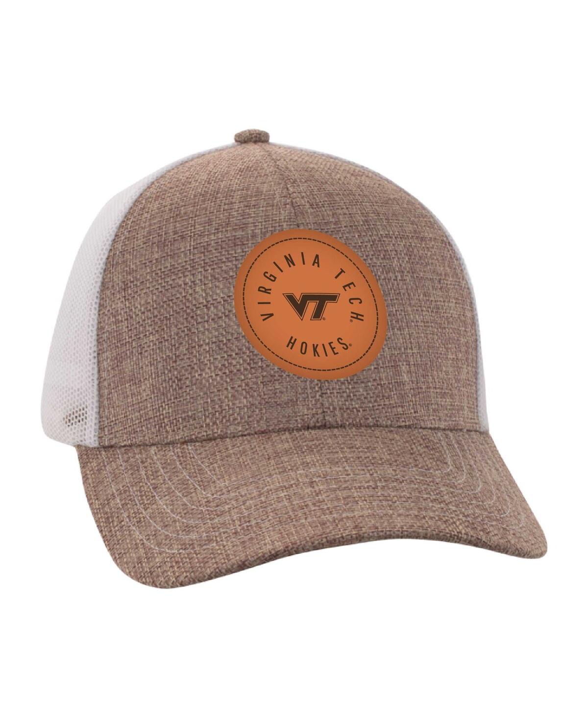 Ahead Men's Tan/white Virginia Tech Hokies Pregame Adjustable Hat In Tan,white