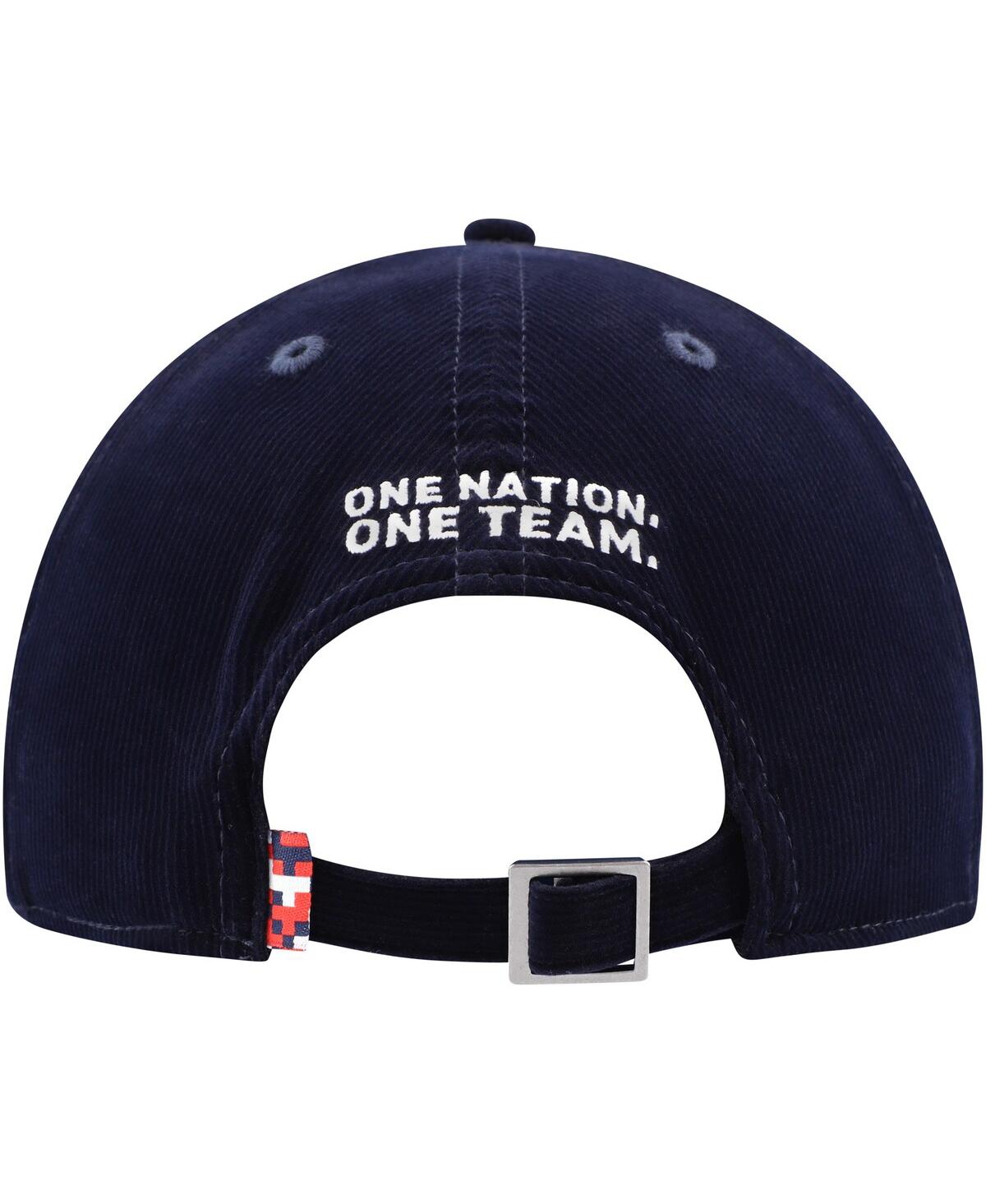 FAN INK MEN'S AND WOMEN'S NAVY USMNT SNOW BEACH CORDUROY ADJUSTABLE HAT 
