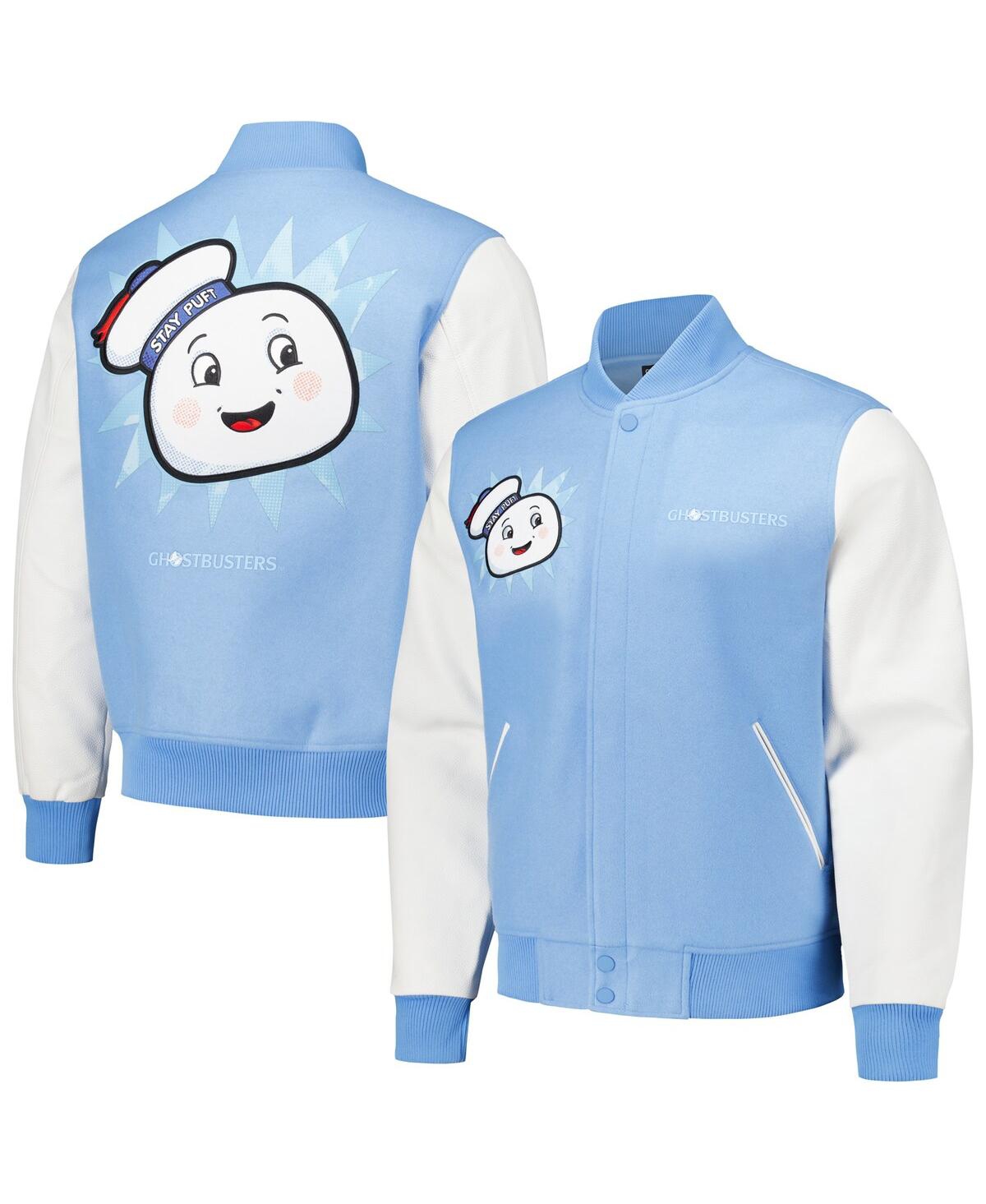 Freeze Max Men's Blue Ghostbusters Stay Puft Full-zip Varsity Jacket In Blue