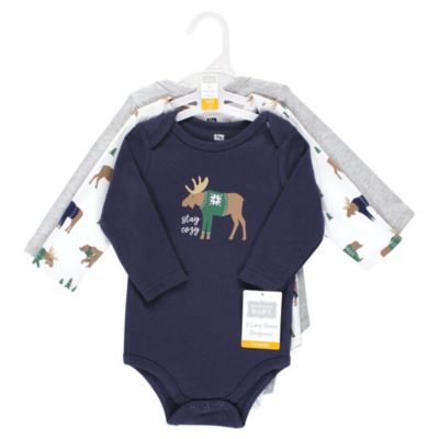 Cotton Long-Sleeve Bodysuit 3Pk