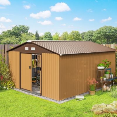 11' x 13' Storage Shed Garden Tool House w/ Vents Doors