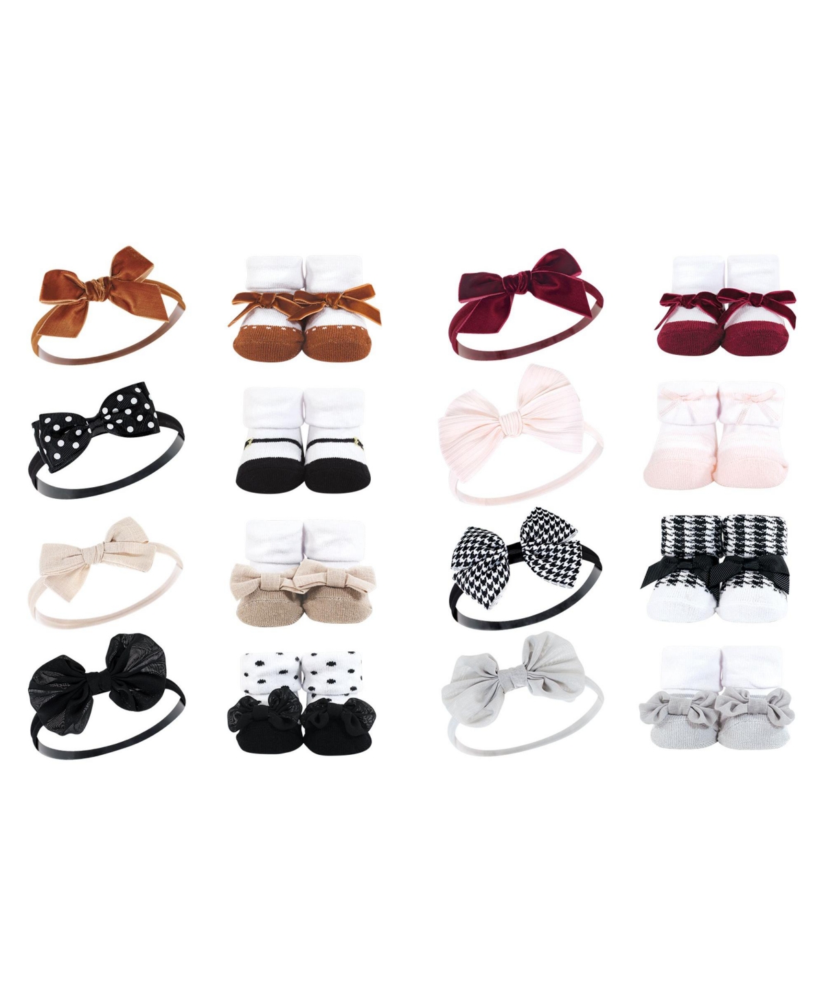 Hudson Baby Infant Girl 16Pc Headband and Socks