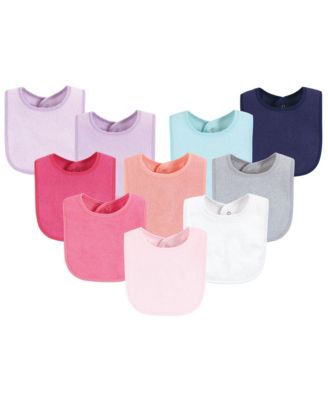 Hudson Baby Girls Drooler Bib with Waterproof Lining - Pink mint 24$