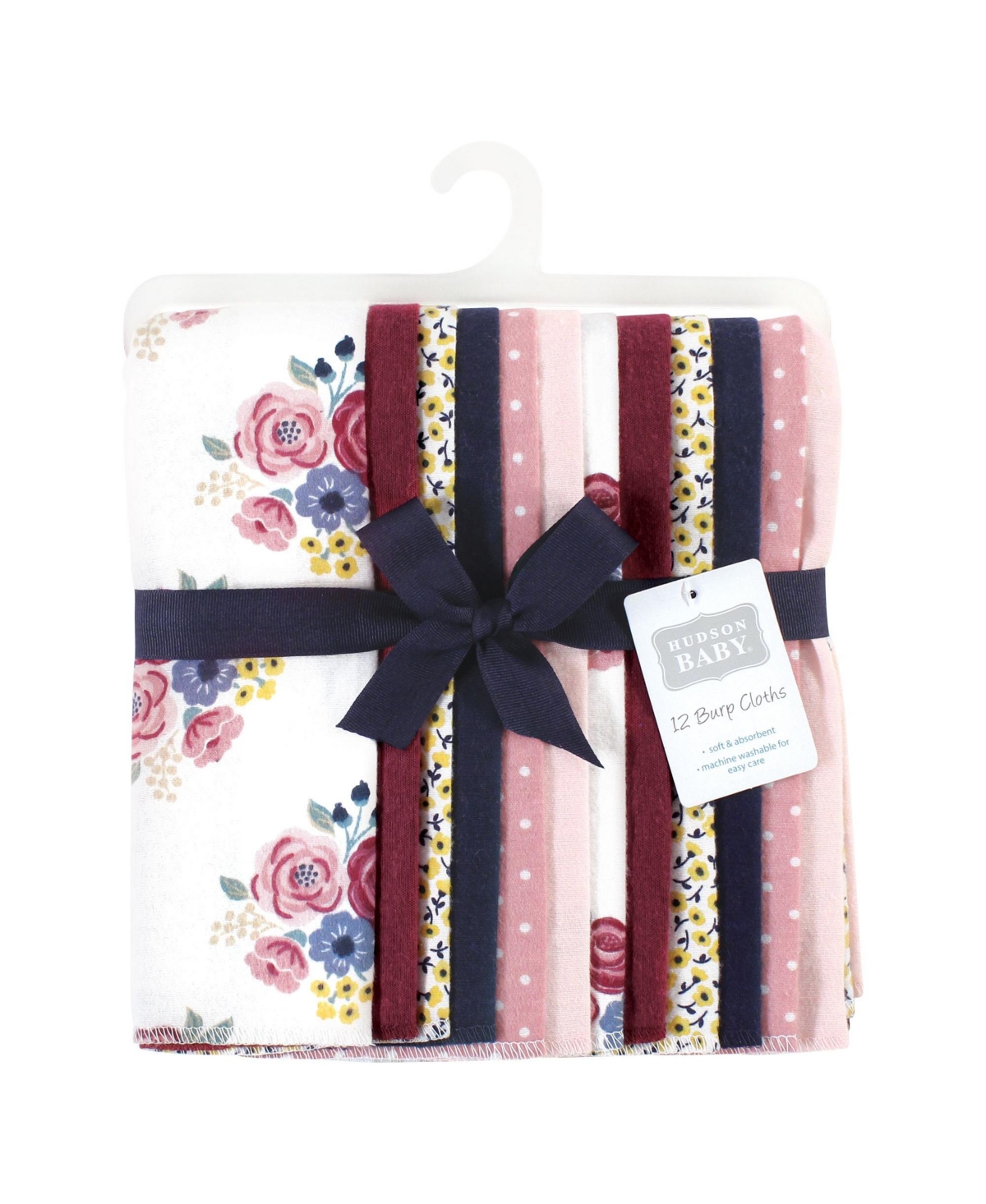 Hudson Baby Girls 12Pk Flannel Burp Cloth (Cotton Poly