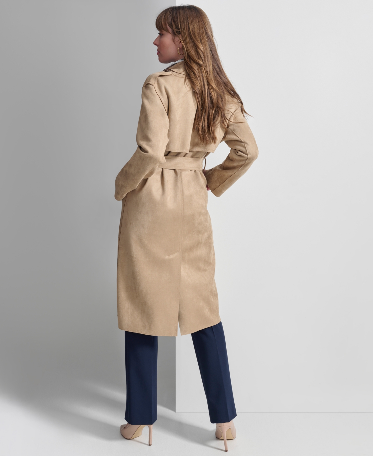 Tommy Hilfiger Women's Faux-Suede Trench Coat