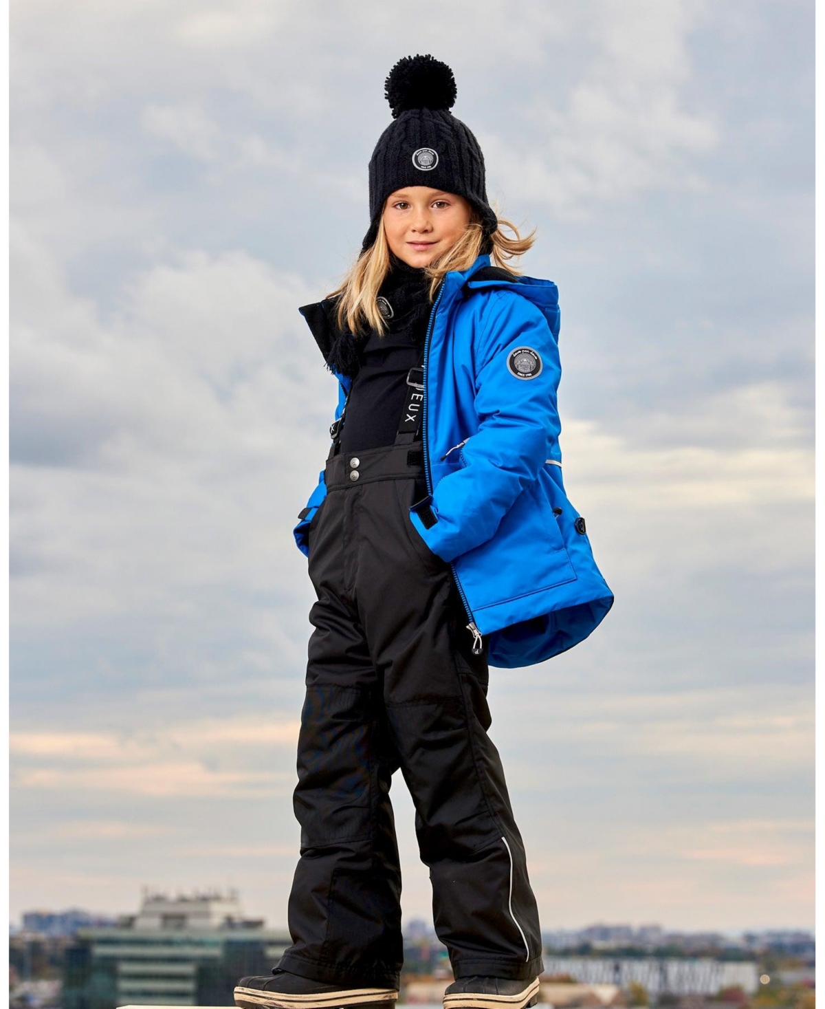 Deux par Deux Toddler Boys Two Piece Snowsuit Royal Blue And Black - Royal blue and black