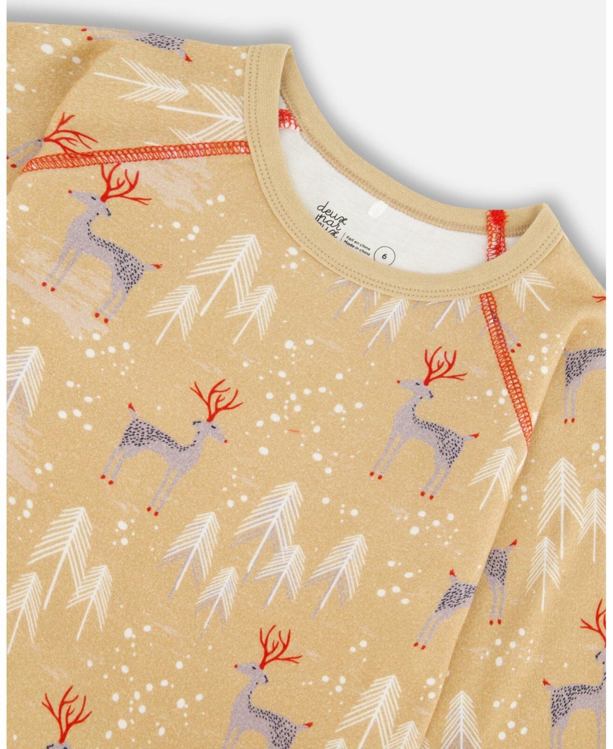 Deux par Deux Kids Unisex Organic Cotton Two Piece Family Christmas Pajama Set