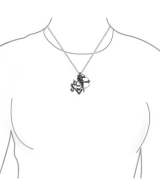 Sagittarius Archer Zodiac Sign Astrology Horoscope Pendant Necklace Sterling Silver Men