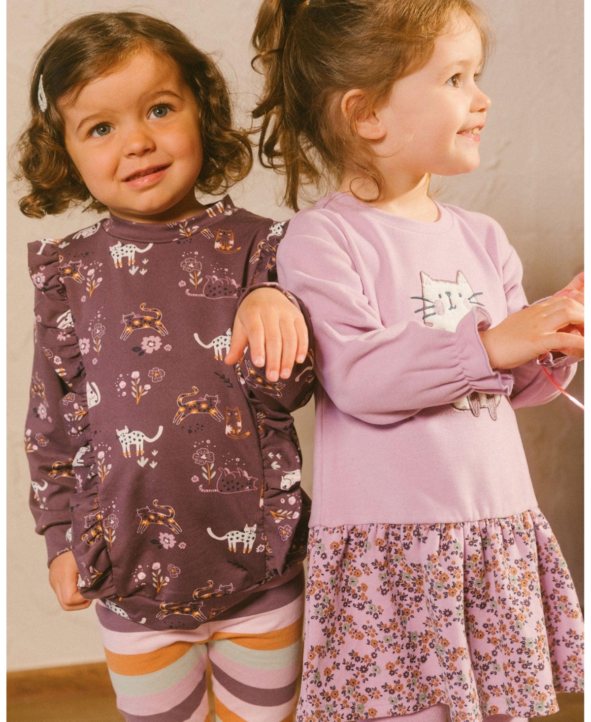 Deux par Deux Baby Girls Baby Super Soft Dress With Print Skirt Lilac Mini Flowers