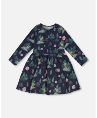 Deux Par Deux Jersey Long Sleeve Dress - Navy Bambi Deux Par Deux Jersey Long Sleeve Dress - Navy Bambi