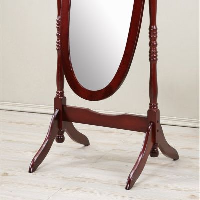 Streamdale Traditional Queen Anna Style Wood Floor Cheval Mirror, Cherry Finish