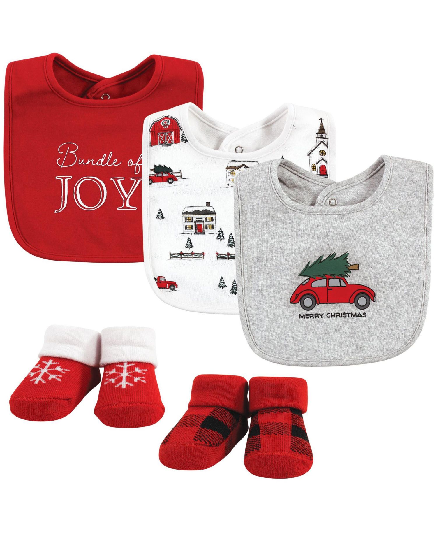 Baby Boys Hudson Unisex Cotton Bib and Sock Collection