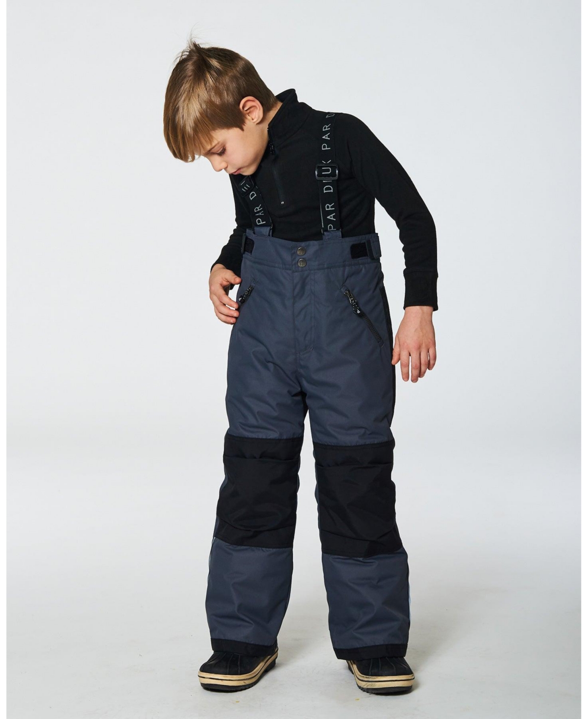 Deux par Deux Kids Unisex Snow Pants- Dark gray