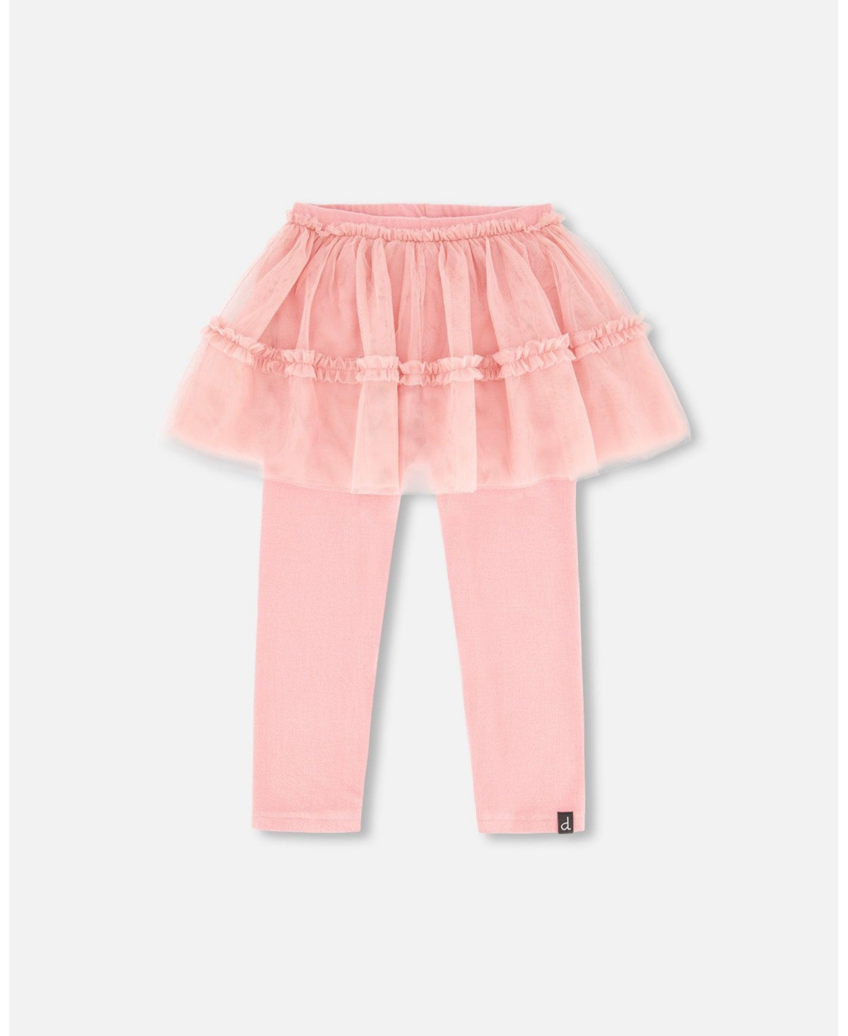 Deux par Deux Big Girls Leggings With Tulle Skirt- Pink
