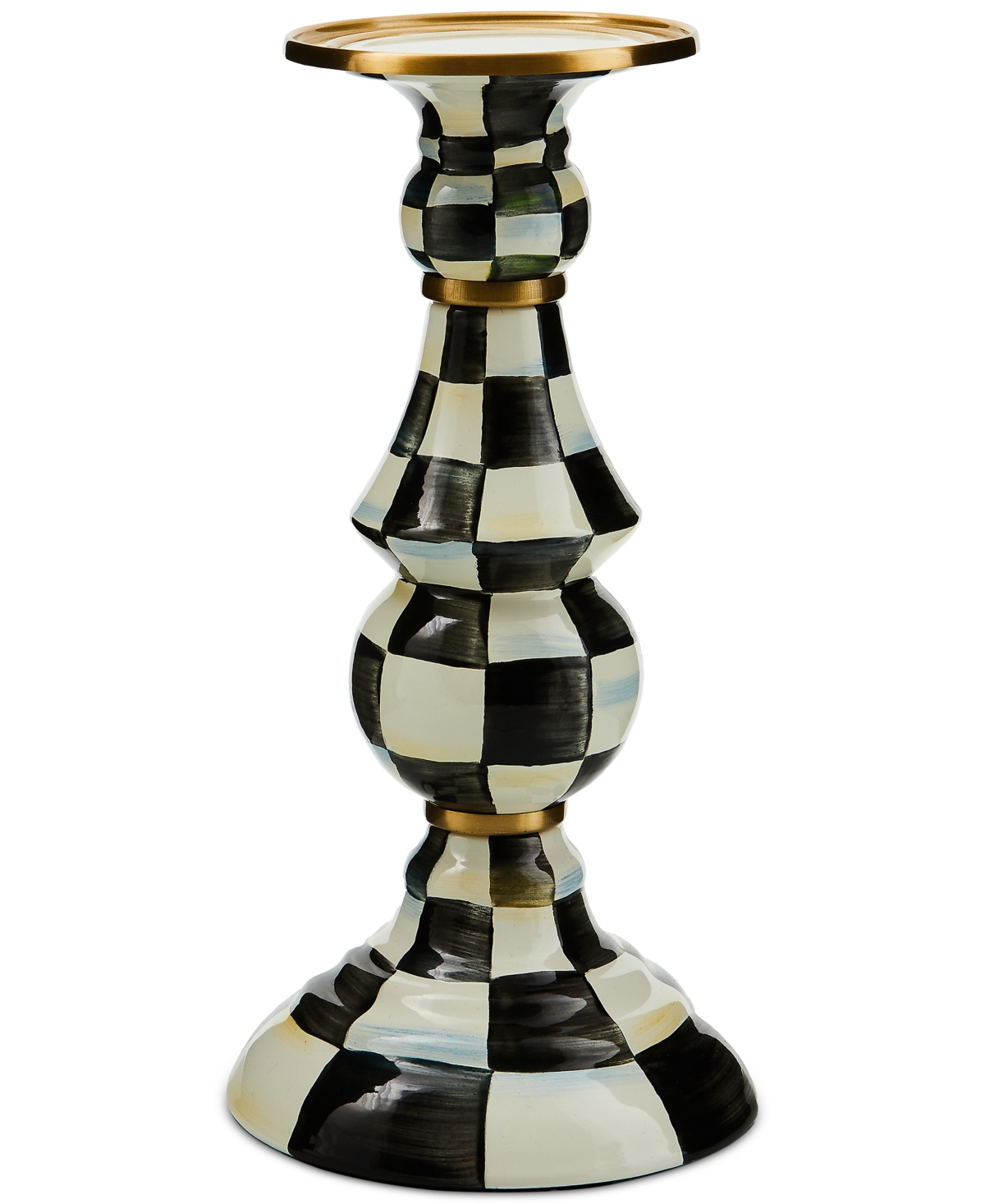 Mackenzie-childs Mackenzie Childs Courtly Check Medium Pillar Candleholder In No Color