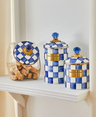 Royal Check Enameled Steel Small Canister