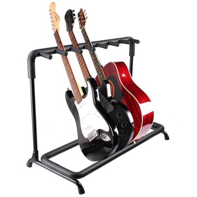 Guitar Rack 7 Slot Multi Guitars Stands Floor Safe Storage for Electric Acoustic Flying V Guitars