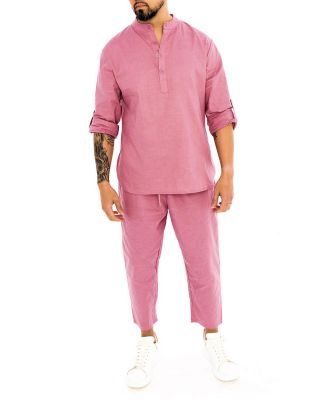 Men's Linen Nehru Collar Shirt