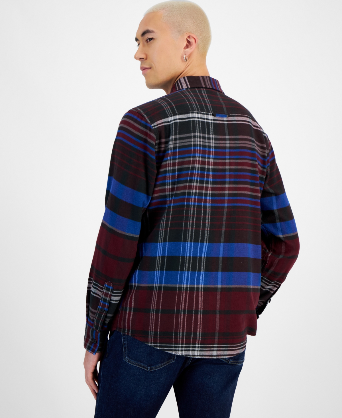 Sun + Stone Men's Olly Plaid Flannel Shirt, Created for Macy's