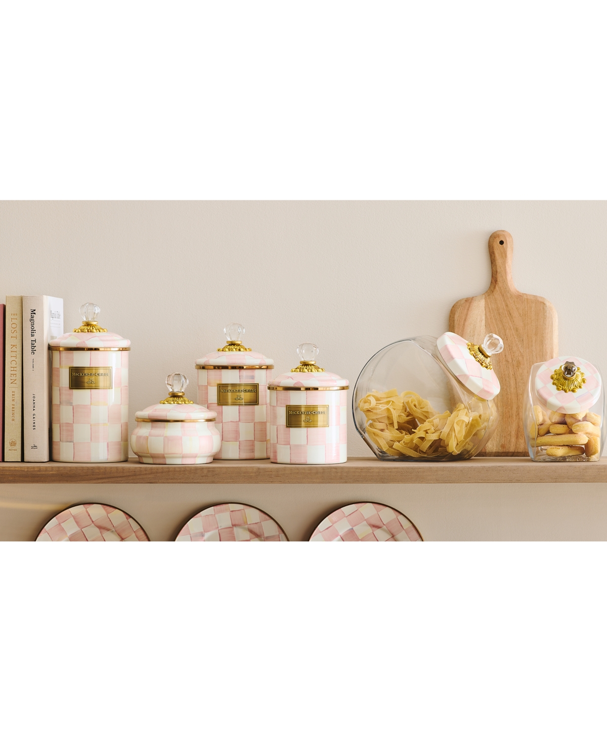 Mackenzie-childs Mackenzie Childs Rosy Check Enameled Steel Small Canister In No Color