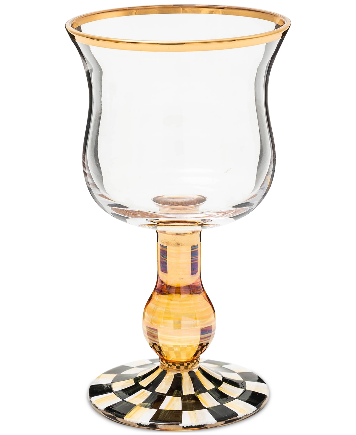 Mackenzie-childs Courtly Check Wine Glass In No Color