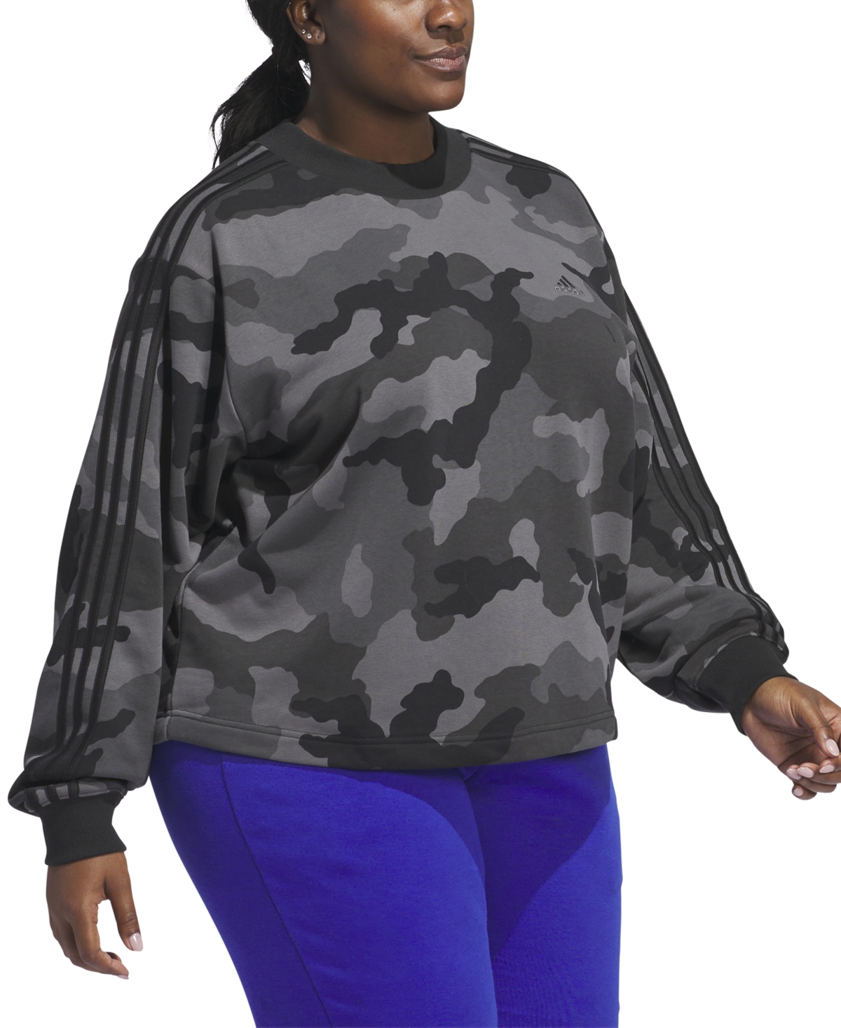 adidas Plus Size Camo Crewneck Sweatshirt