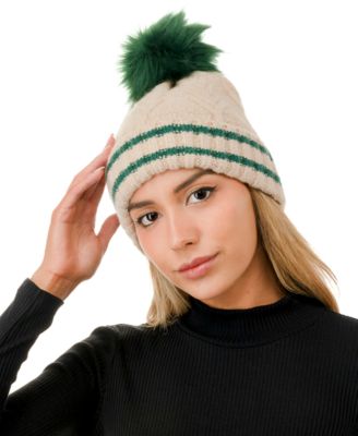 Knit Pom Varsity Beanie