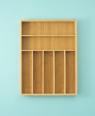 Bamboo 7 Slot Drawer Organizer for Kitchen Utensils