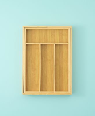 Bamboo Expandable Drawer Organizer for Kitchen Utensils