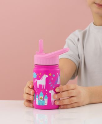 Kids Stainless Steel Water Bottle with Straw Lid, 12oz