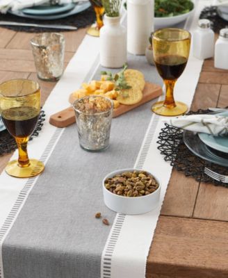 Dobby Stripe Ribbed Table Runner, 13"x72 "