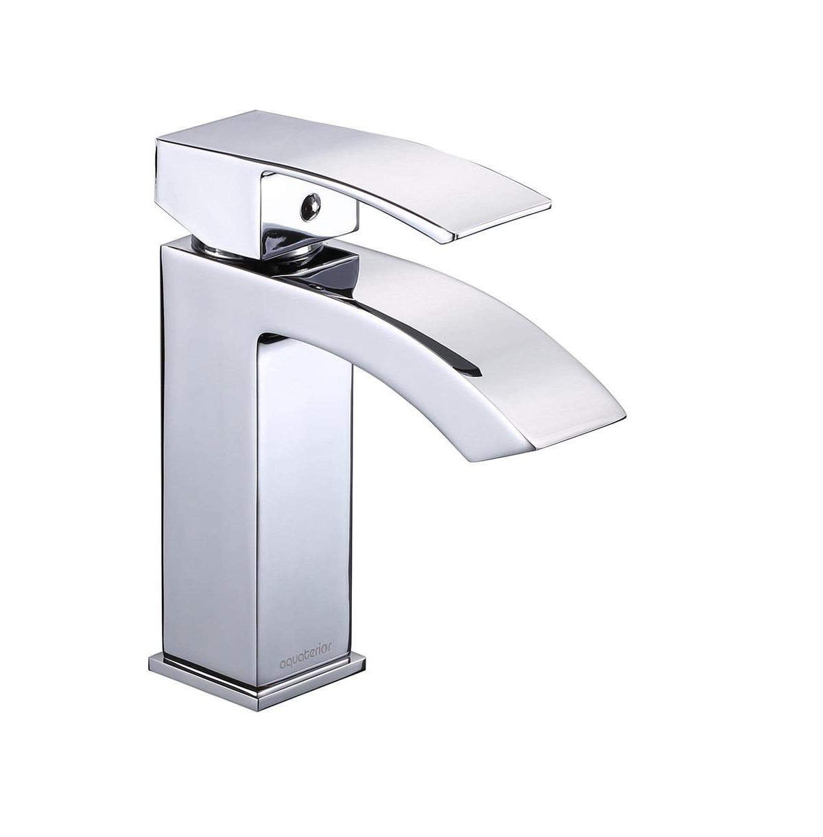 Aquaterior Modern 1 Hole Bathroom Faucet Vanity Sink Basin Single Handle Diy Hotel Chr - Polished chrome