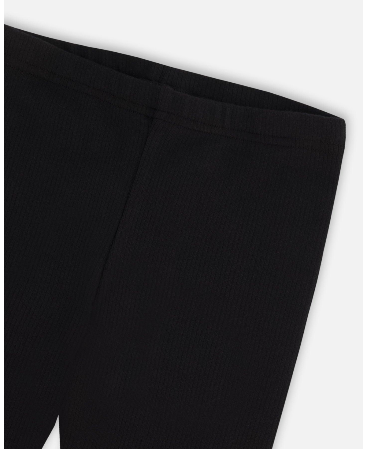 Deux par Deux Big Girls Rib Leggings- Black