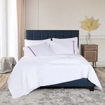 1000 Thread Count Egyptian Cotton Embroidered Bed Sheet Set, King