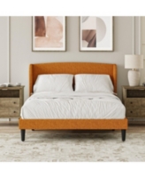 Hulala Home Gerald Modern Upholstered Wingback Platform Bed - Grey