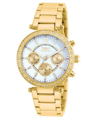 Women's Angel Quartz Chronograph Silver Dial Stainless Steel Bracelet Watch