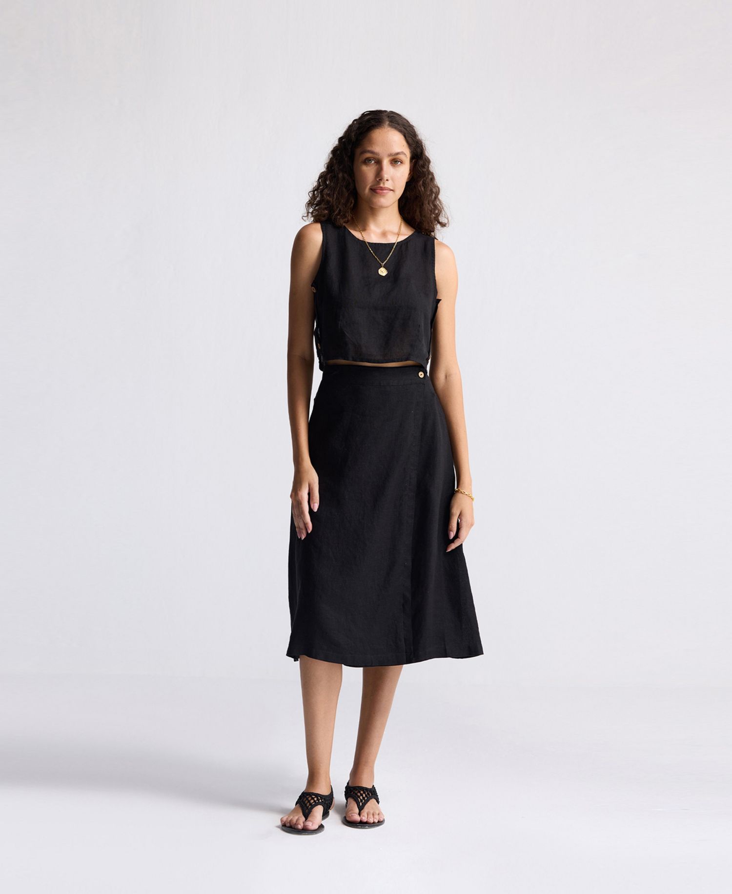 Women's Overlap Midi Skirt