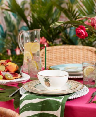 British Colonial Bamboo Accent Plates, Set of 4