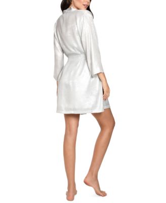 Women's 2-Pc. Metallic Satin Chemise & Robe Set