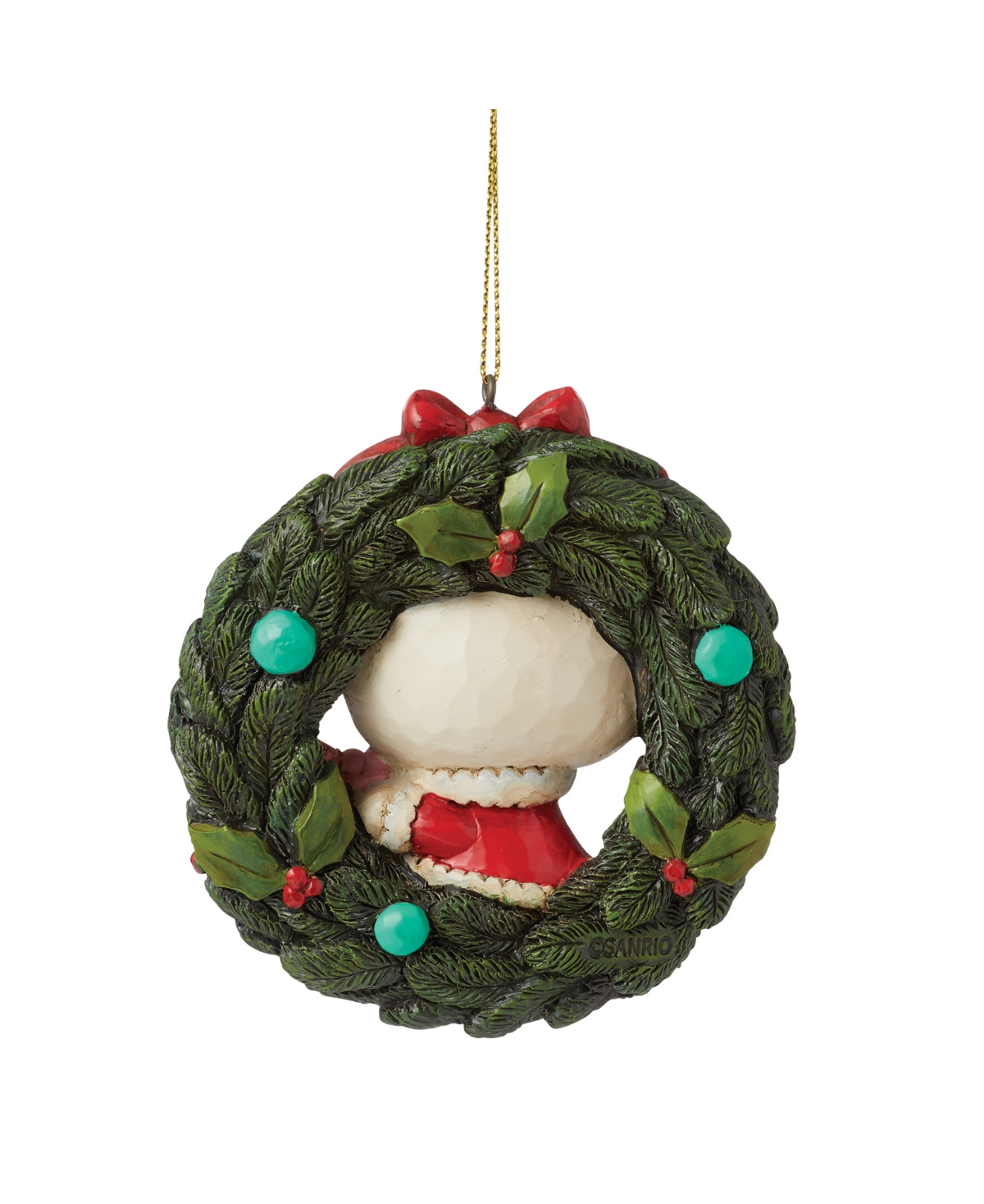 Jim Shore Sanrio Hello Kitty Wreath Christmas Holiday Ornament In Multi