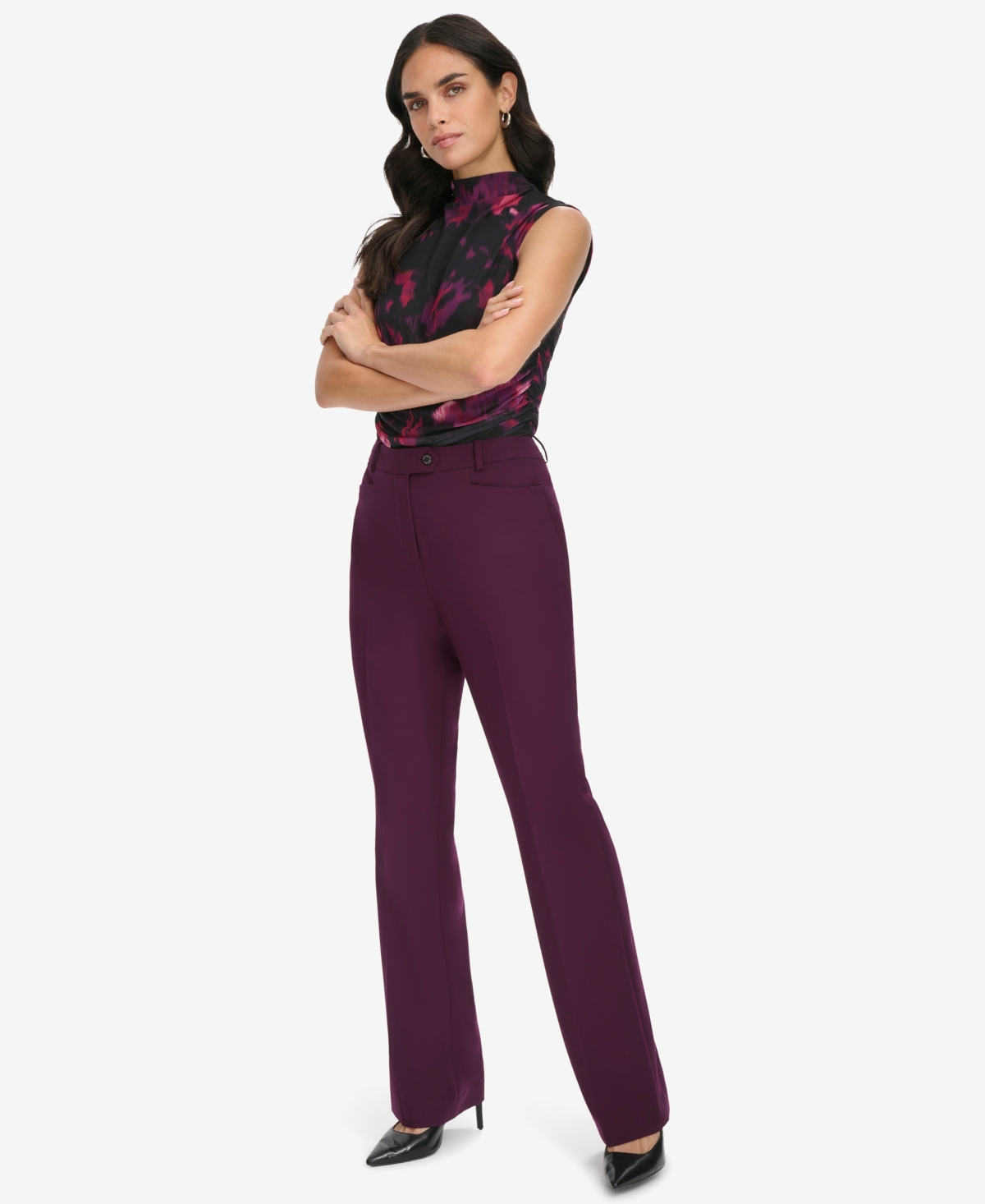 Calvin Klein Petite Straight-Leg Pants