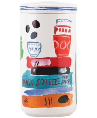 kate spade new york - All in Good Taste Illustrated Tall Stoneware Canister