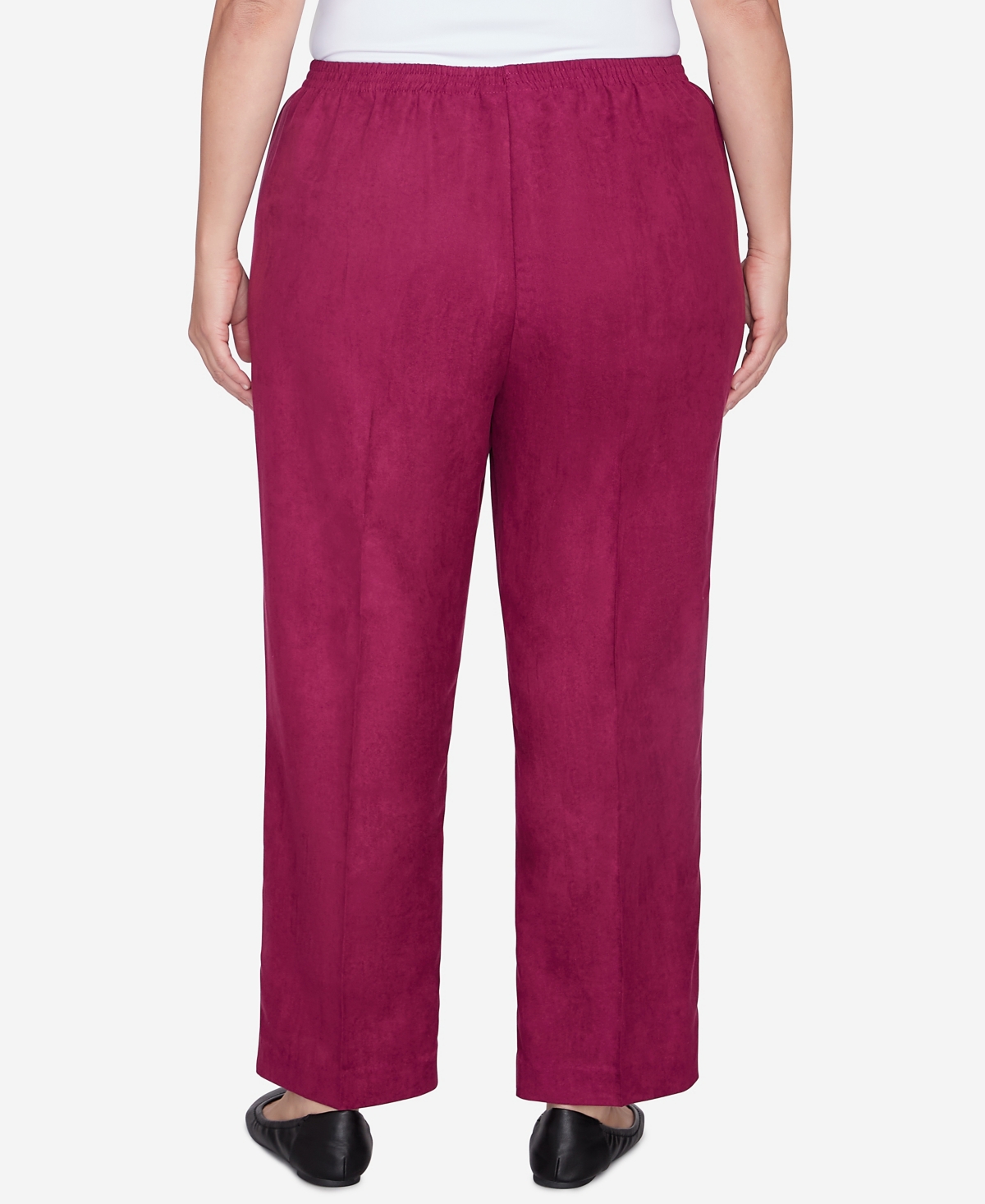 Alfred Dunner Plus SizeCountry Soft Microfiber Side Seam Pocket Short Length Pant - Wine
