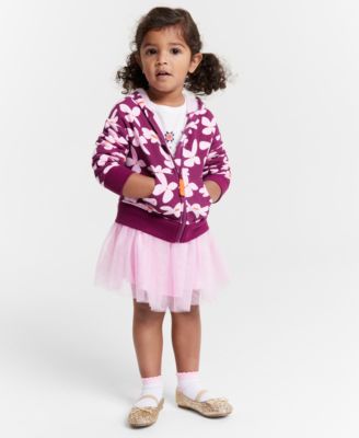 Epic Threads - Toddler Girls Groovy Floral-Print Zip-Up Hoodie