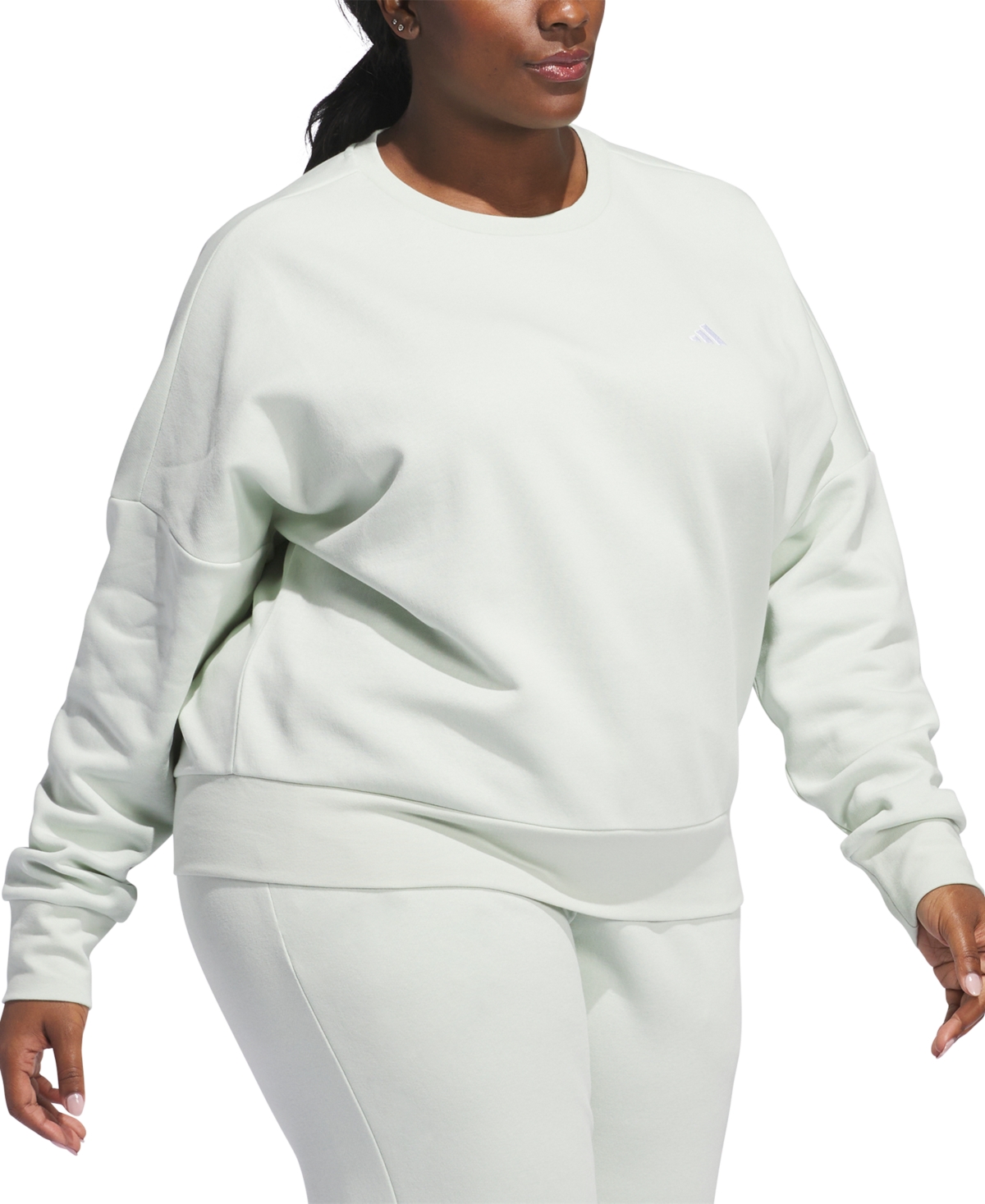 adidas Plus Size Small Logo Crewneck Sweatshirt
