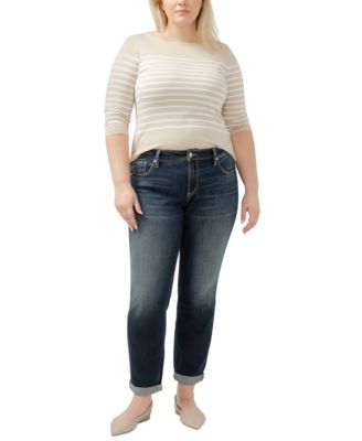 Silver Jeans Co. - Plus Size Mid-Rise Boyfriend Jeans
