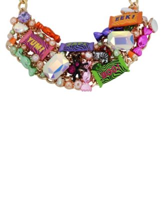 Betsey Johnson Garden Glam Collana Libellula – Cristallo E Plastica Colorata, Placcato Argento