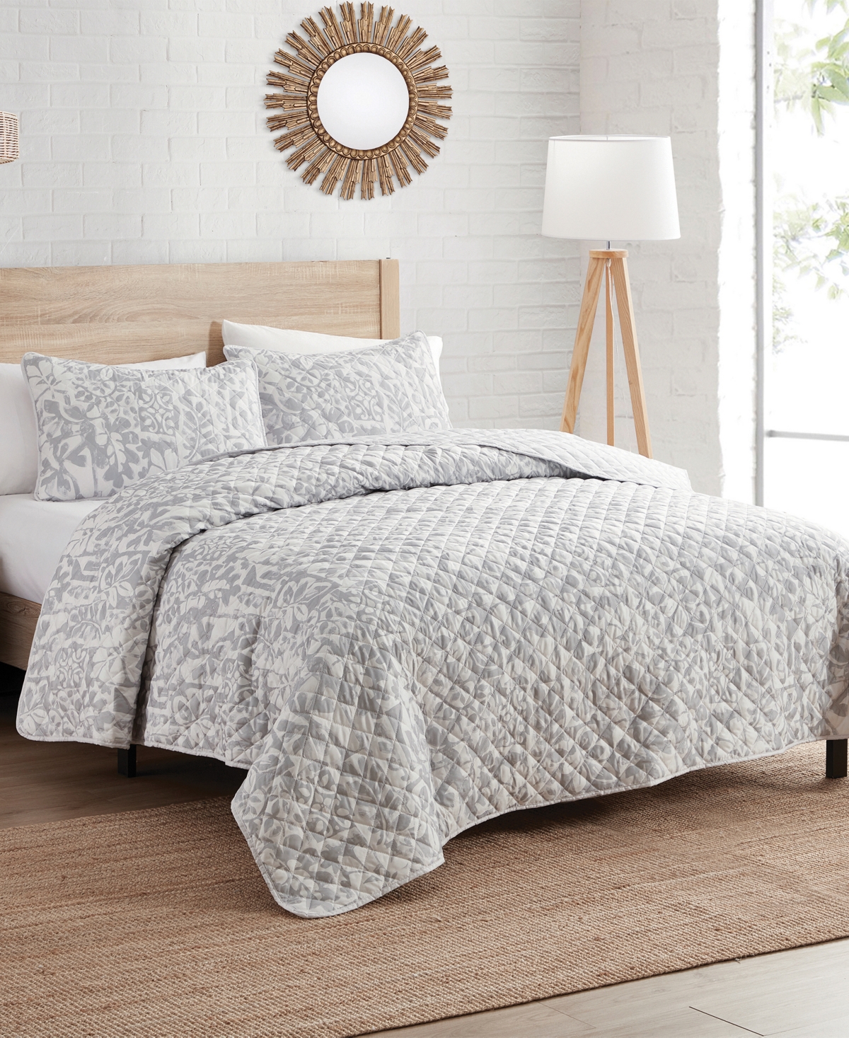 Indigo Ink Abstract 3-Pc. Quilt Set, King